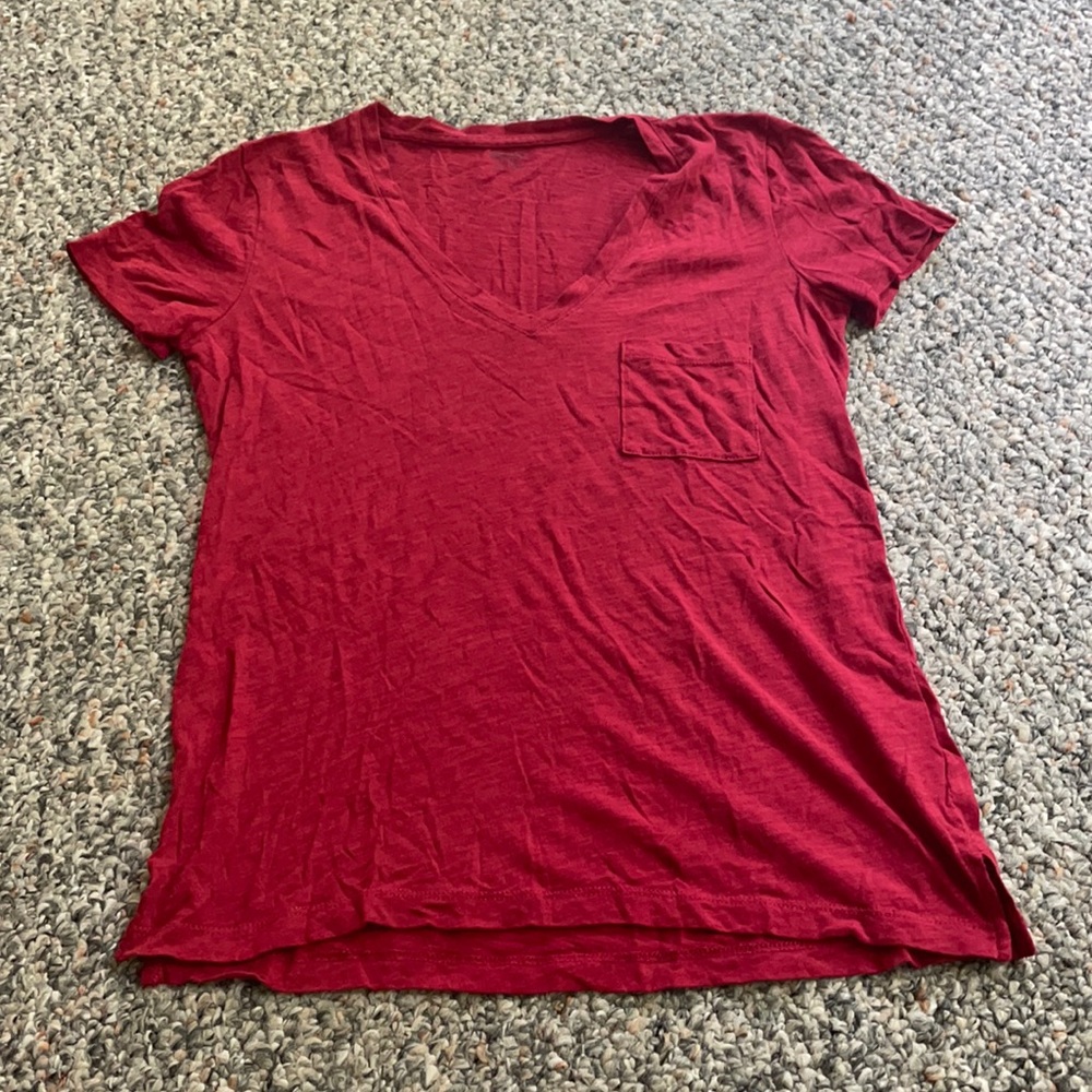 Madewell red short sleeve shirt